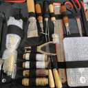 TLKKUE Leather Working Kit - Beginner's Leather Crafting Tool with Storage Bag, Leatherworking Tooling Kit for Sewing, Carving, Punching, Cutting, Stamping Tools (XXL)