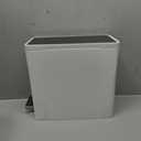 Kohler 20957-STW 2.5 Gallon Slim Step Trash Can, Bathroom Trash Can with Soft-Close Foot Pedal, White with Stainless Steel (White Stainless Steel)