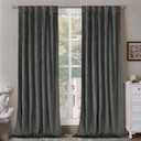 BGment Grey Velvet Blackout Curtains for Living Room, 84 inches Long Thermal Insulated Curtains Noise Reduce Back Tab and Rod Pocket Luxury Panels for Bedroom, 2 Panels, 42 x 84 Inch