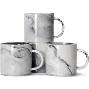 Smilatte 12 oz Stackable Coffee Mugs for Office, M101 Novelty Marble Ceramic Cup for Boy Girl lover Women Men, Set of 4, Gray Smilatte 12 oz Stackable Coffee Mugs for Office, M101 Novelty Marble Ceramic Cup for Boy Girl lover Women Men, Set of 4, Gray