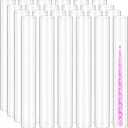 24 Pcs Hurricane Candle Holder Sleeve, H:16" D:2" Bottomless Glass Cylinder Candleholder Tall Clear Glass Cylinder Open Both Ends, Chimney Tube Cover, Open Ended Candle Shade
