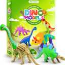 Dan&Darci Dino Models, Clay Craft Kit - Dinosaur Arts and Crafts for Kids - Birthday Gifts for Boys & Girls - Build 4 Dinos with Air Dry Magic Modeling Model Set Ages 3, 4, 5, 7, 8+ Boy or Girl