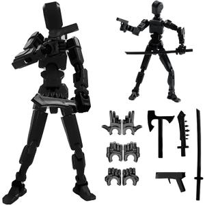 2026 New Assembly Completed-Titan 13 Action Figure,Dummy Robot 13 Action Figures Set,3D Printed Multi-Jointed Action Figures,Nova 13 Action Figure for Collectors Desktop Decorations(Black)