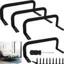 4 Pack Mattress Slide Stopper - Non-Slip Gripper Bar for Bed Frames Prevents Mattress Sliding on King/Queen/RV Beds - Heavy-Duty Steel Construction Black