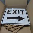 T&R Large Exit Sign with Right Arrow 18 x 18 Inches, Engineer Grade Reflective Sheeting, Rust Free Aluminum, Weather Resistant, Waterproof, Fade Resistant, 2 Pre-drilled Holes