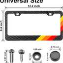 License Plate for Tri-Color 3 Color Yellow Orange Red Premium Carbon Fiber Steel License Plate Holder Compatible All Vehicle License Plate Tag Cover Fit Accessories Included