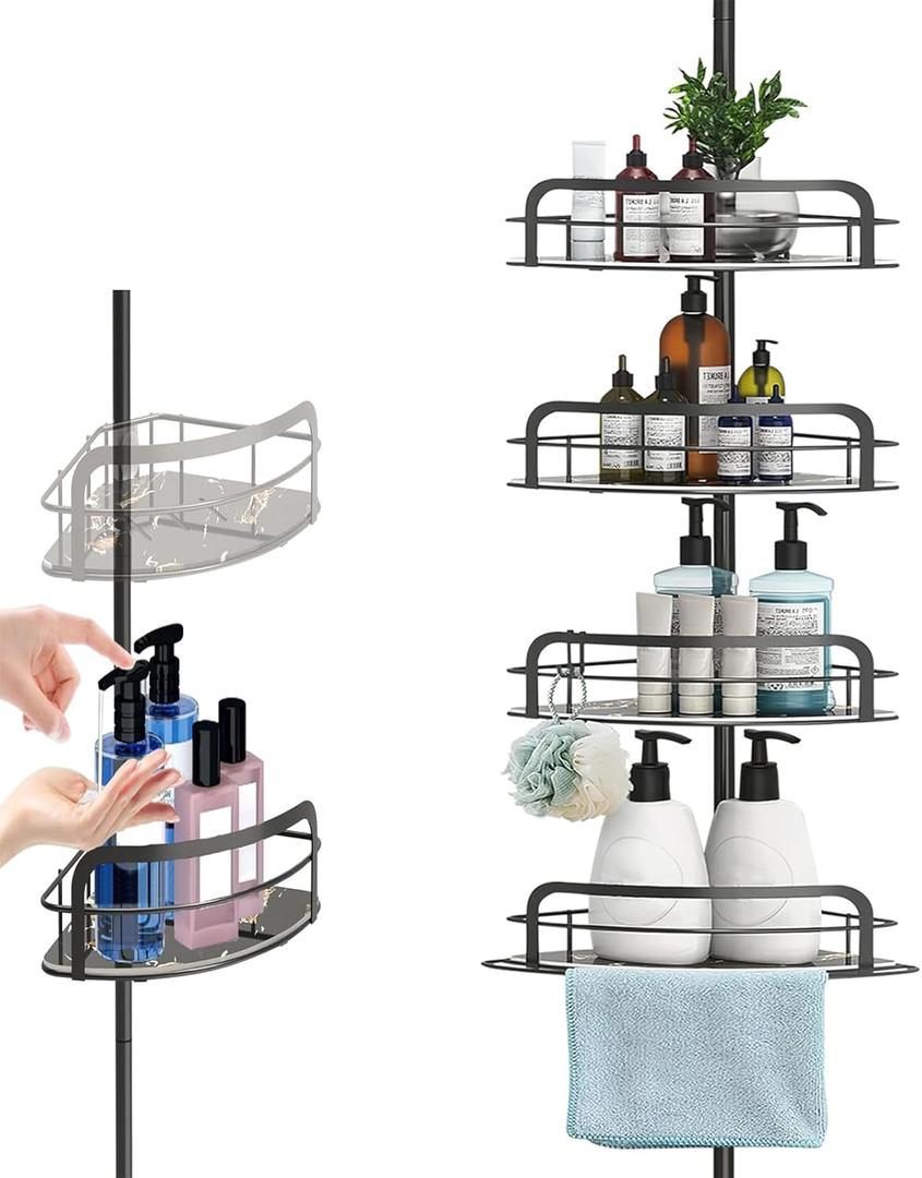 Black Shower Organizer, Pack of 3 