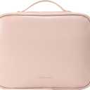 RIGHT AWAY Travel Toiletry Bag for Women,Large Makeup Bag& Cases,Waterproof Cosmetic Organizer Bag with Compartments,Portable Make Up Bag for Travel Size Toiletries,Skincare,Brushes Set,Pink