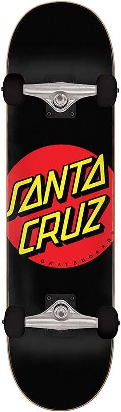SANTA CRUZ Standard Complete Skateboard (8" x 31.25", Black - Classic Dot)