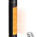 Space Heater for Indoor Use, 34" Space Heater for Large Room, 1500W Tower Heater with Remote, Adjustable Thermostat, 12H Timer, 70 Oscillation, Overheat & Tip-Over Protection, Black