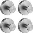 Rise age Suction Cup Hooks for Shower, Removable Towel Hooks for Bathrooms Wall Window, Glass No Drill Hooks for Hanging Wreath, Robe, Loofah 4 Pcs (Silver, 4 PCs)