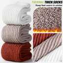 EBMORE Merino Wool Slouch Boot Socks Thermal Warm Winter Thick Scrunch Cozy Crew Socks for Women 4 Pairs (Medium, Black/Caramel/Khaki/White)