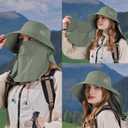 Sun Hat for Men Women with Neck Flap,UPF 50+ UV Protective Hiking Fishing Hats,Wide Brim Sun Hat for Women&Men (Gray, L)