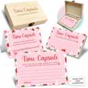 Time Capsule Box 1st Birthday, Baby Time Capsule Box for First Birthday Party Games, Set of 50 Wishes Card Gifts Keepaske Decorations for Baby(Cute Strawberries) -A03 (Pink)