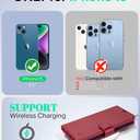 OCASE Compatible with iPhone 15 Wallet Case, PU Leather Flip Folio Case with Card Holders RFID Blocking Kickstand [Shockproof TPU Inner Shell] Phone Cover 6.1 Inch 2023, Red