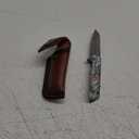 KOMWERO Damascus Pocket Knife, Sharp Damascus Steel Knife with Core VG10 Steel Blade Wood Handle, Folding Knife with Clip for Men Hunting, 60 HRC