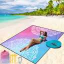 Extra Large Windproof Sand Outdoor Blanket for Travel Camping Hiking Picnic Festival, Family Vacation Accessories Must Have 77x75inch