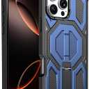 for iPhone 16 Pro Max Magnetic Case with Screen Protectors, Blue | Compatible with MagSafe, Concealed Kickstand, 2 Pack Screen Protectors, Military Grade, Double Layer, Shockproof Protection