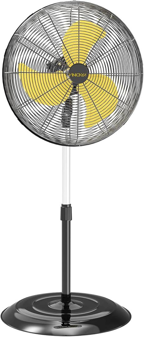 20 Inch Industrial Pedestal Fan Oscillating, 5300 CFM Industrial Fans Heavy Duty with 3 Speed, Stand up Fans with Poweful Motor, UL Listed for Commercial Workshops Warehouse Garage