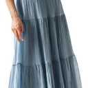 Women's Sexy Spaghetti Strap Maxi Dress Summer Sleeveless Side Cut Out Dress Casual Boho Backless Flowy Long Dresses (Medium, Blue)