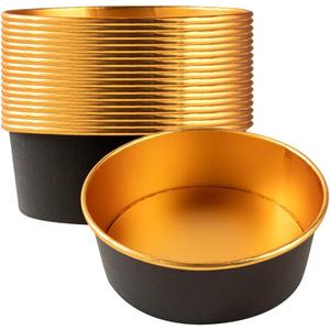 Foil Lux 45 OZ Take Out Container, 50 Insulated Foil Lining Food Container - Greaseproof, Stackable, Black Paper To Go Food Container, For Hot Or Cold Foods, Lids Sold Separately - Restaurantware