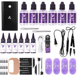 V Light Hair Extension Machine Kit, Hair Extensions Tool Set for Professional Hair Extensions Including Hair Extension Machine*1 Hair Glue*6 Remover*6
