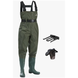 Fishing Waders for Men, 2-Ply Nylon/PVC Waterproof Women Chest Wader with Boots, Bootfoot Hunting Waders, M9/W11