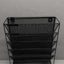 Hanging Folder Organizer Mesh 6 Tier, Wall File Organizer Hanging Paper Organizer, Wall Mount Mail Storage, Office Organization and Storage Rack for Home Office, Black