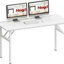 Need Office Computer Desk 54.3 Inch Sturdy Folding Laptop Table White