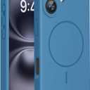 Miracase Compatible with iPhone 16 Case, [Soft Anti-Scratch Microfiber Lining], Compatible with MagSafe, Liquid Silicone Case Shockproof Drop Protection Phone Case for 16,Capri Blue