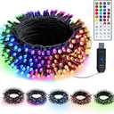 Dazzle Bright Color Changing Christmas Lights, 33ft 100 LED RGB String Lights with Remote & Timer, USB Powered Fairy Lights for Indoor Outdoor Xmas Tree Party Wedding Halloween Decorations