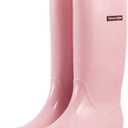 planone Tall Rain Boots Women Fashion Waterproof Boots for Women Light Outdoor Garden Shoes Muck Boots for Ladies Non Slip Work Shoes Rubber Boots with Premium Comfort Insole (6, Pink)