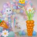 3 x Easter Balloon Arch Garland Kit, 137Pcs Pastel Balloon Arch with Carrot Rabbit Foil Balloons for Easter Party Decorations Girls Birthday Baby Shower Party Decorations