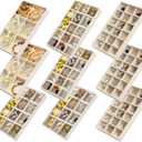 SPAKOWN Jewelry Organizer for Drawer Set of 9, Velvet Jewelry Tray Stackable Jewelry Organizer Display Trays Divided Earring Storage Containers (Beige)