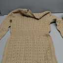 GORGLITTER Women's Cable Knit Sweater Dress Long Sleeve Knit Winter Dresses Crewneck Mini Pencil Dresses Khaki Small