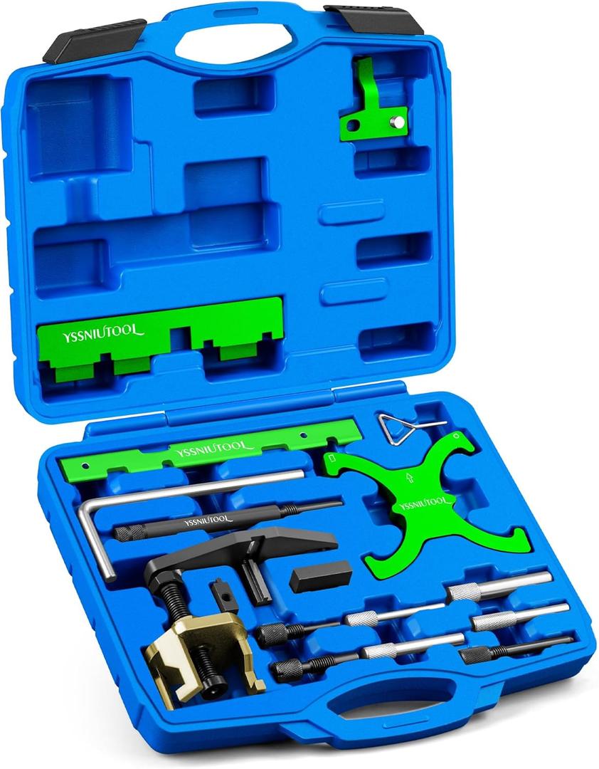 18pcTiming Tool for Ford, Engine Timing Tool Kit Camshaft Flywheel Locking Tools for Ford Fiesta Fusion Escape Mazda 1.4 1.6 1.8 2.0 Di/TDCi/TDDi ECOBOOST 1.6 Ti-VCT 1.5 1.6 VVT 2.5L Replace 303-1097 (Green)