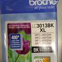 Brother Printer High Yield Ink Cartridge Page Up to 400 Pages Black (LC3013BK), Standard 5 Pack