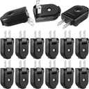 Flutesan 15 Pcs Extension Cord Replacement Plug 2 Prong 250V 10A Rotatable Electric Male Lamp Plugs for Small Appliances Strips DIY Craft Projects (Black)