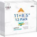 EhWine12-Packs Acrylic Wall Sign Holder 8.5x11 Horizontal, Clear Plastic Picture Frames , Wall Mounted Design.