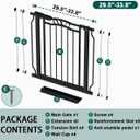 Fairy Baby 29.5"-33.5" Baby Gate for Doorways, Dog Gate for Stairs No Drill, Pressure Mounted Safety Pet Barrier with Arch Design, Auto Close Tension Metal Baby Gate with Door Indoor Outdoor, Black