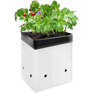 VIVOSUN 50-Pack 3 Gallon Grow Bags for Plants, Black-and-White Thick Plastic Bags for Potting Seedlings, and Rooting