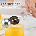 3 x Two stainless steel tea filters with long handles, used as advanced tea filters for loose leaf tea, outdoor portable rotating tea leakage tea ball tea separation ball tea brewing device