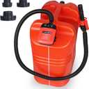 Automatic Fuel Transfer Pump with Auto-Stop Sensor(2.4 GPM), Flexible Intake Hose Fits Most Irregular Gas Cans for Gasoline Diesel Kerosene & More (Red)
