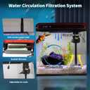 10 Gallon Fish Tank Smart Aquarium Kit, Glass Small Aquarium Starter Kits Self Cleaning with 3 Types of LED Lights and Filter Water Pump, Water Temperature Detection Ultra Quiet Gift for Kid