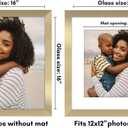 Americanflat 16x16 Picture Frame - Matted to 12x12 - Engineered Wood - Gold