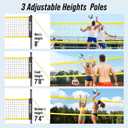 Outdoor Volleyball Net System, 32FT Regulation Size Anti-Sag Net, Quick Setup Adjustable Height Poles, Volleyball Set with Pump, Hammer, Boundary Line and Carry Bag for Backyard Beach Lawn
