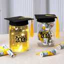 Graduation Centerpieces for Tables Decorations 2026, 2 Pcs Mason Jar with Cap for High School College Graduation Party Gifts