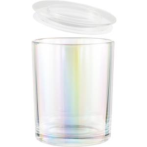 CandMak Candle Jars, 14 Pack 6 OZ Empty Glass Candle Vessels Containers Jars Bulk with Clear Lids for Candle Making (Luxury Iridescent)