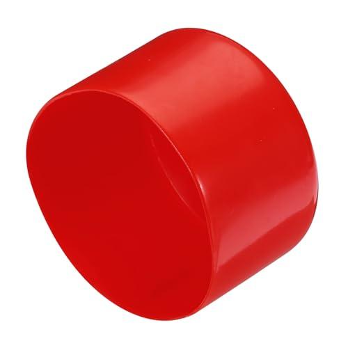 Uxcell 2pcs Rubber End Caps 100mm(4 Inch) ID Vinyl Round Tube Bolt Cap Cover Screw Thread Protectors Red, 50mm Height, 2 Packs