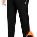 Men's Fleece Sweatpants Zipper Pockets Running Joggers Gym Athletic Sweat Pants for Winter Workout Warm Pant (3X-Large, Black)